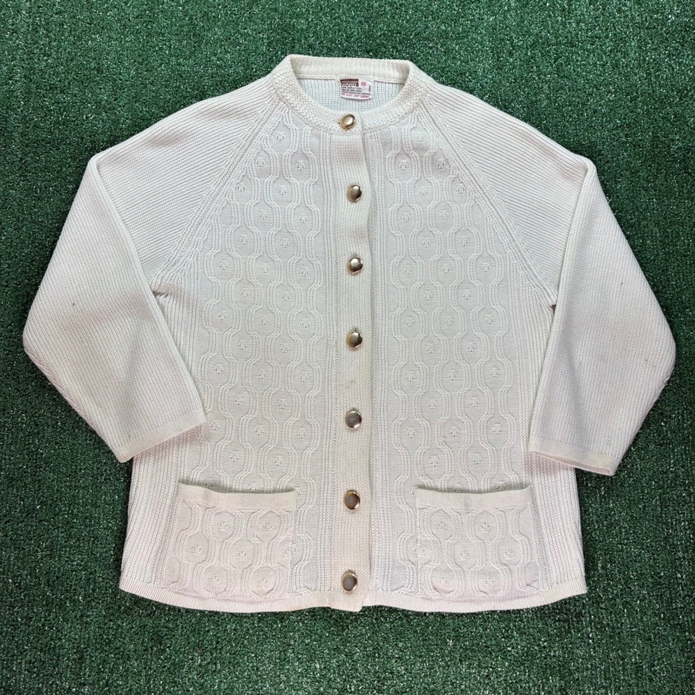 Vintage 60's Montgomery Ward Knit Cardigan Sweater Button Up